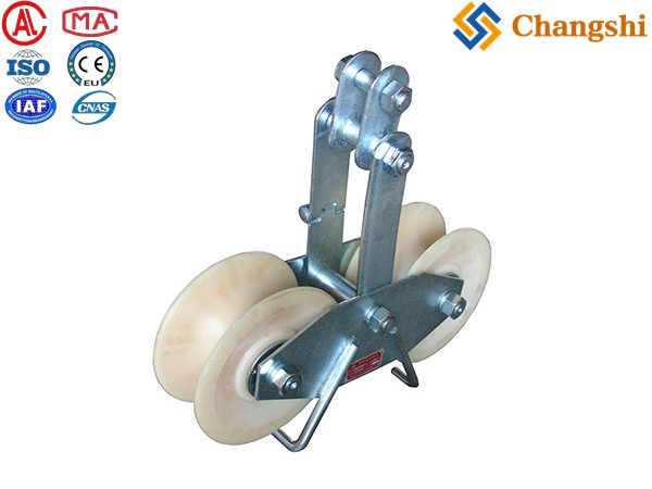 25kN Tandem Sheave Stringing Block for Double Conductor Tensioning - Image 1