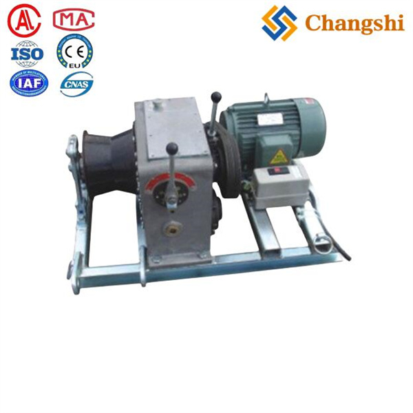 Electric Engine Powered Cable Pulling Winch For Overhead Power Transmission Line