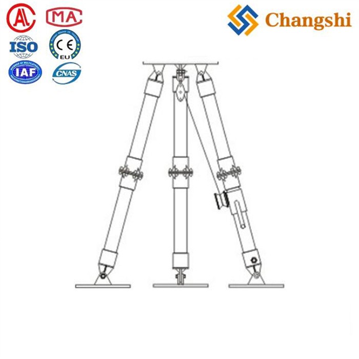 Manual Winch Aluminum Alloy Tubular Tripod Gin Pole for Power Transmission Line - Image 1