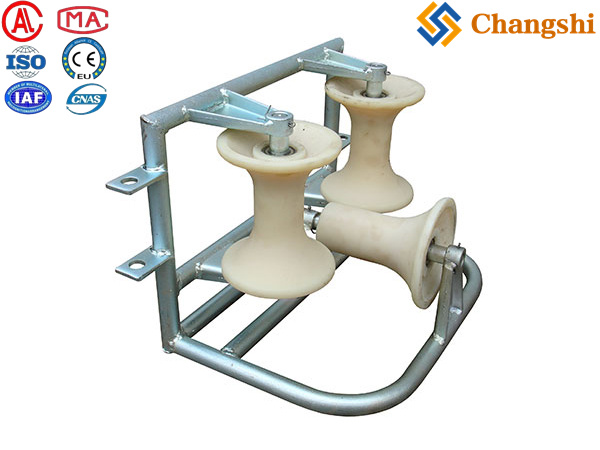 Tri-Roller Corner Cable Guide with Nylon Rollers