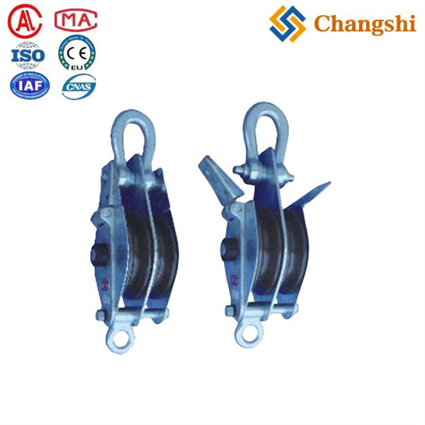Two Ways Open Hoisting Tackle Cable Pulley Block For Transmission Line Stringing