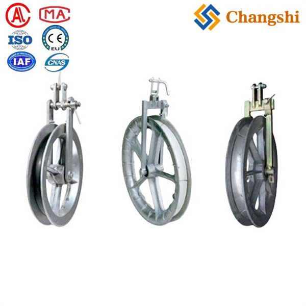 Wire Cable Conductor Stringing Pulley Block For Overhead Power Transmission Line