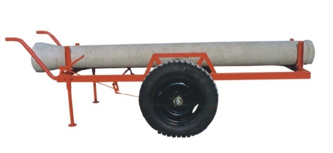 Concrete Pole Transport Trailer with Manual Chain Jacks - Image 1