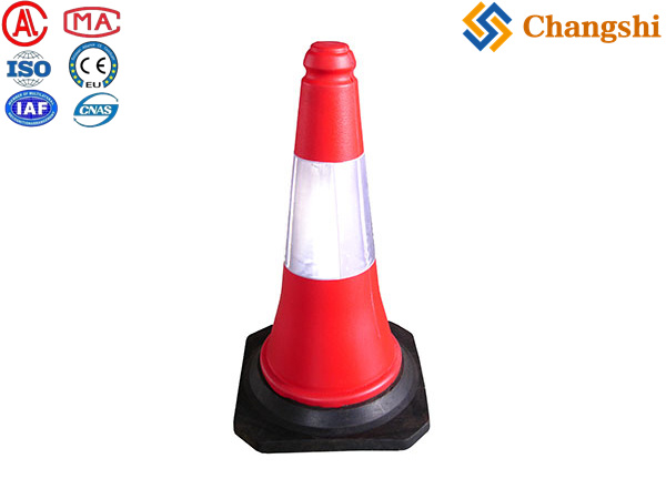 Water-Filled Road Barricade with Reflective Stripes