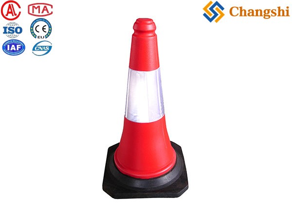 Water-Filled Road Barricade with Reflective Stripes - Image 1
